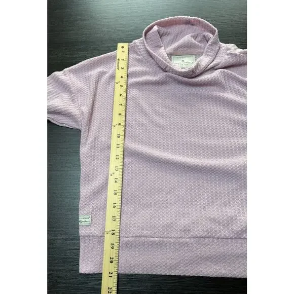 Simply Southern Woman’s Cowl Neck Long Sleeve Shirt Size L Pink, Fall, Bonfire - Picture 3 of 4